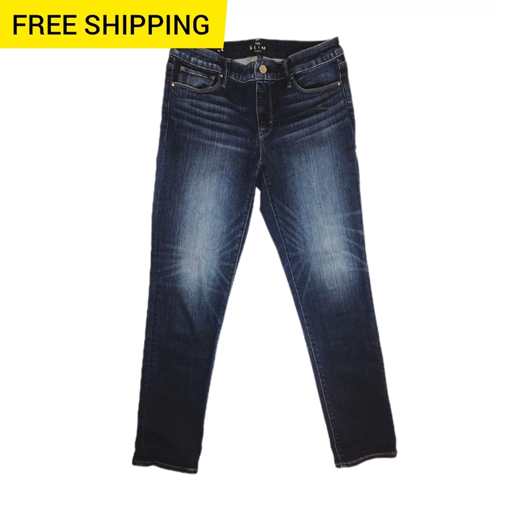 WHBM - The Slim Crop, Dark Denim Jeans